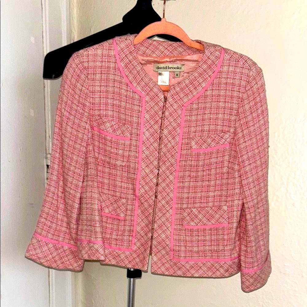 David Brooks Pink Plaid Women's Jacket